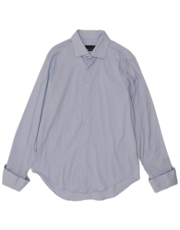 Camicia formale slim fit da uomo Zara XL in cotone blu