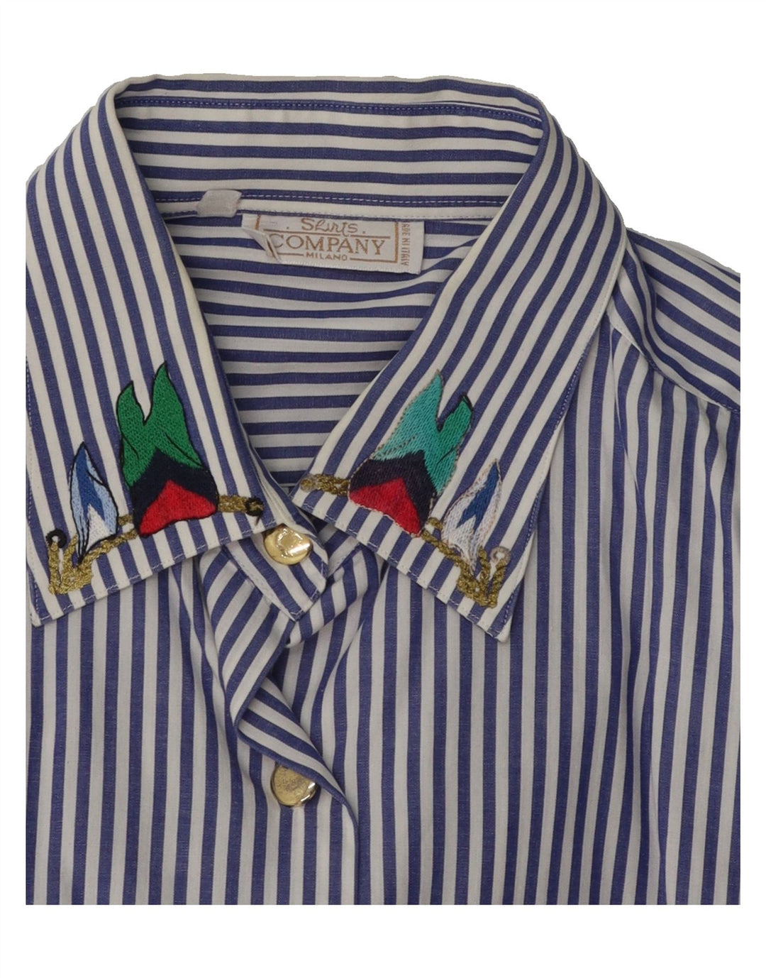 VINTAGE Womens Shirt UK 16 Large Blue Pinstripe Vintage Vintage and Second-Hand Vintage from Messina Hembry 