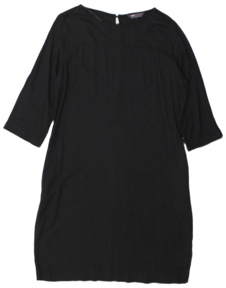 Abito a trapezio con maniche a 3/4 da donna Marks & Spencer UK 12 viscosa nera media
