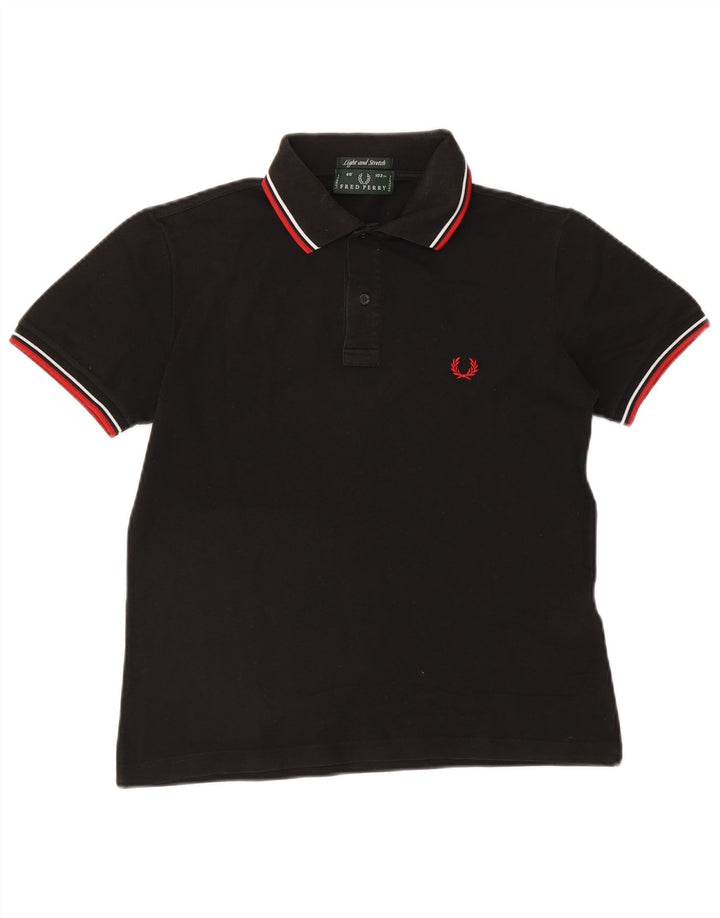 Polo da uomo Fred Perry piccola in cotone a righe nere