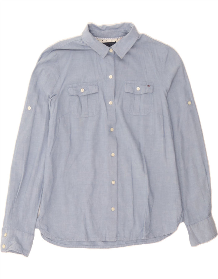 TOMMY HILFIGER Womens Shirt UK 14 Medium Blue Vintage Tommy Hilfiger and Second-Hand Tommy Hilfiger from Messina Hembry 