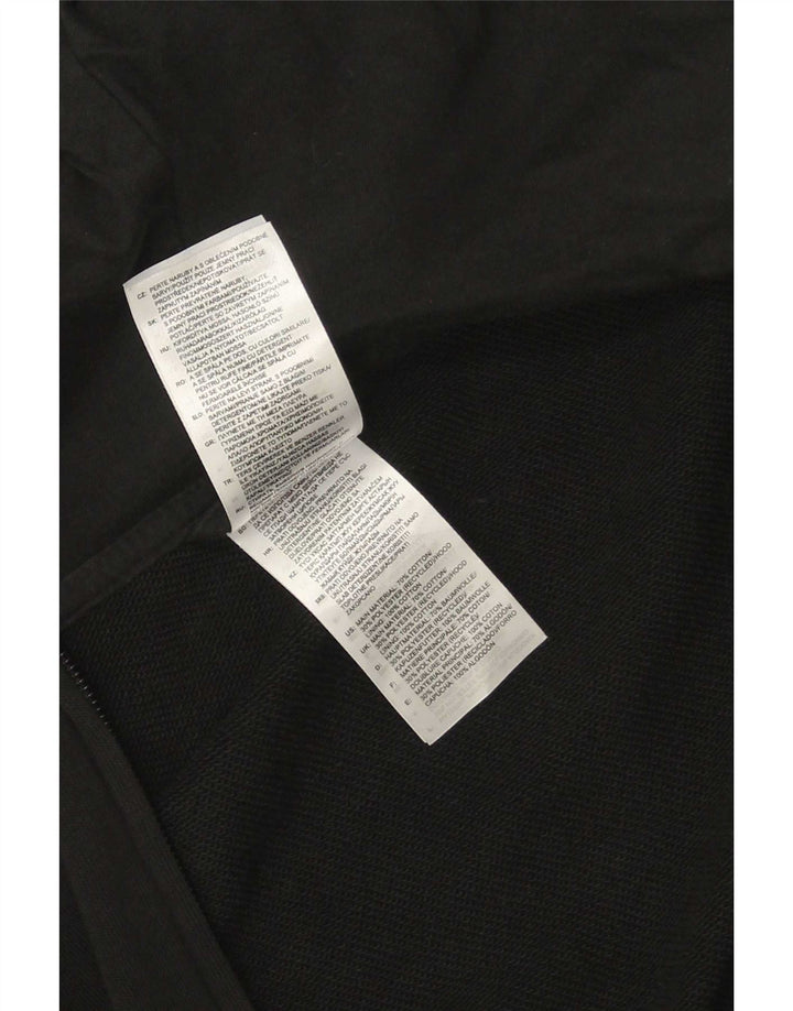 Maglione con cappuccio e zip Adidas da uomo grande in cotone nero
