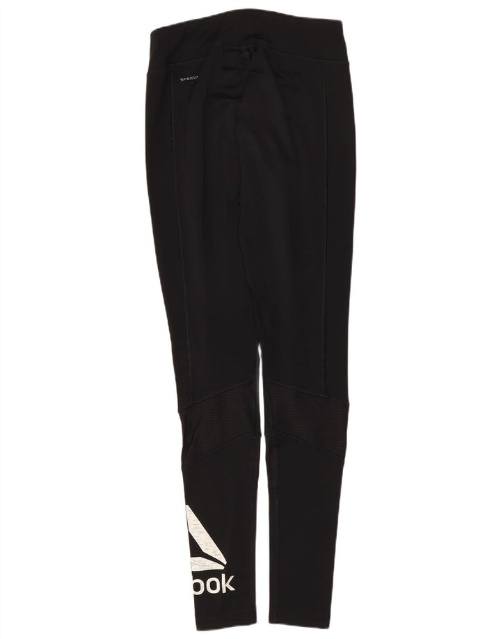 Leggings grafici Reebok da donna UK 4 XS neri