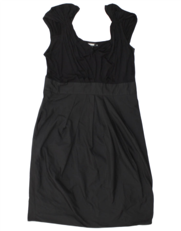 Abito a trapezio da donna Dkny US 14 XL in viscosa color block nero