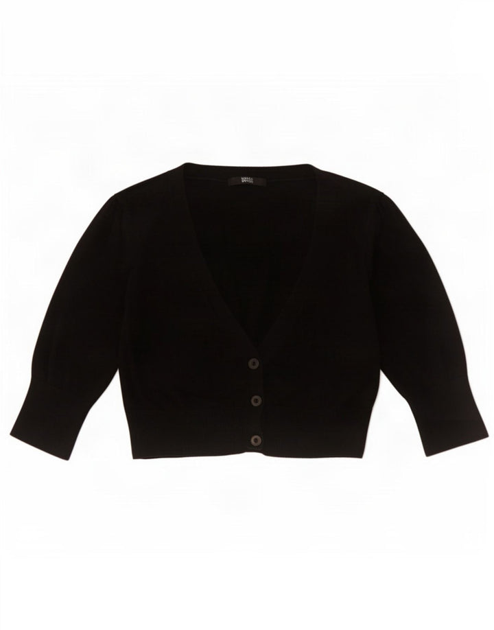 Maglione cardigan corto da donna Marks & Spencer UK 12 medio nero