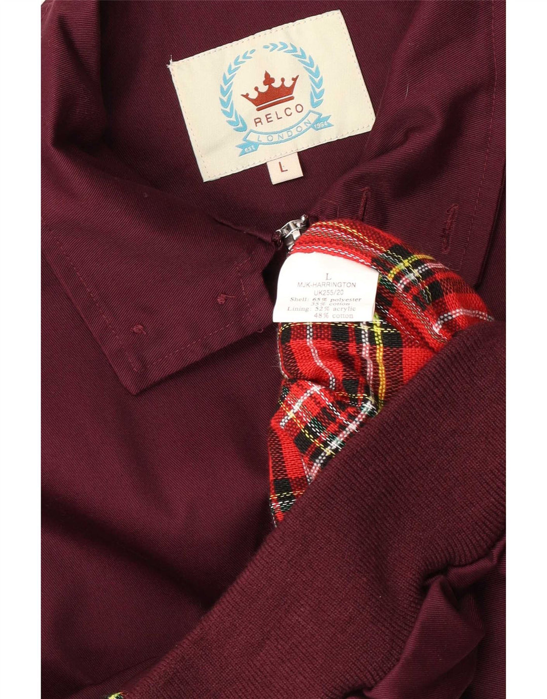 Giubbotto bomber da uomo Relco UK 40 Large Bordeaux Poliestere
