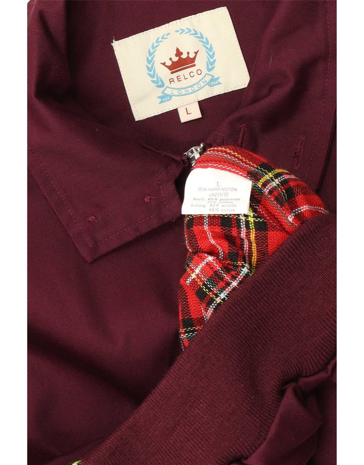 Giubbotto bomber da uomo Relco UK 40 Large Bordeaux Poliestere