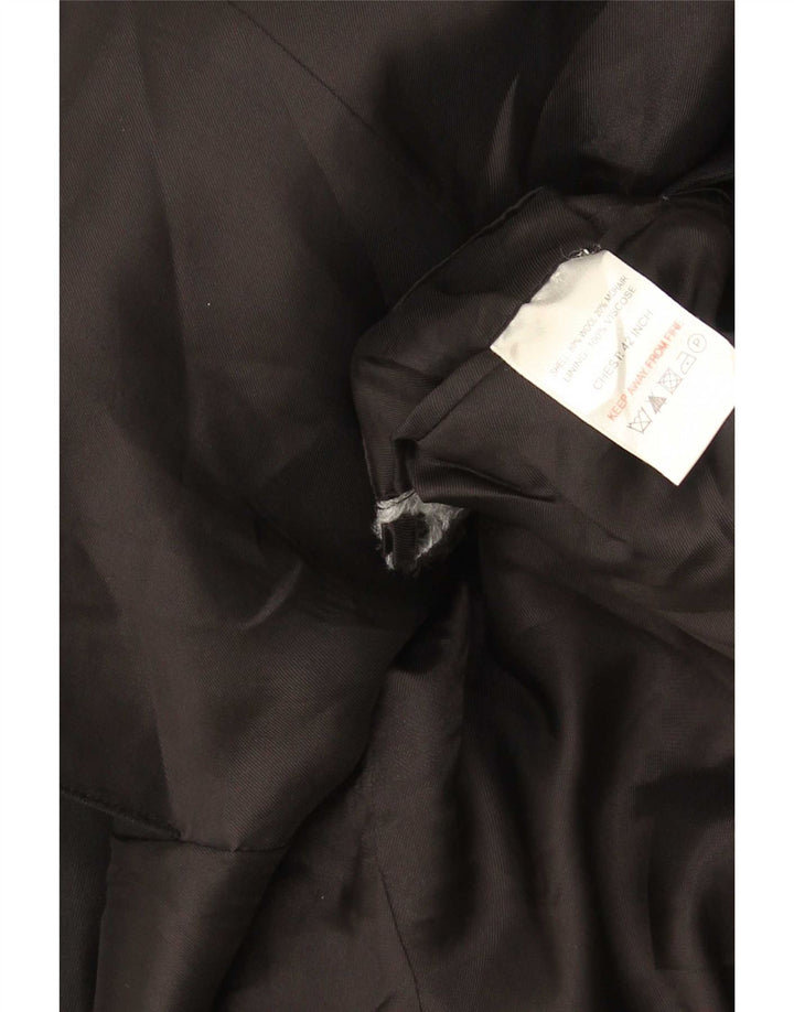 Giacca blazer vintage da uomo a 2 bottoni IT 42 XL Lana nera