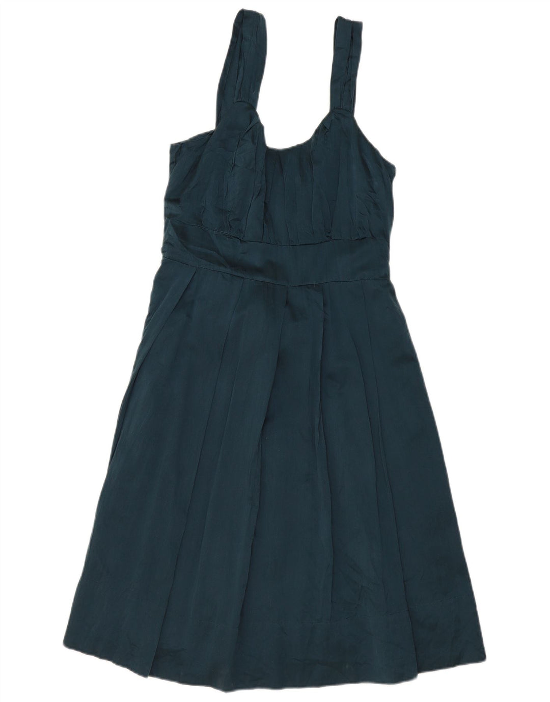 Abito impero senza maniche da donna Jigsaw UK 12 Seta verde medio
