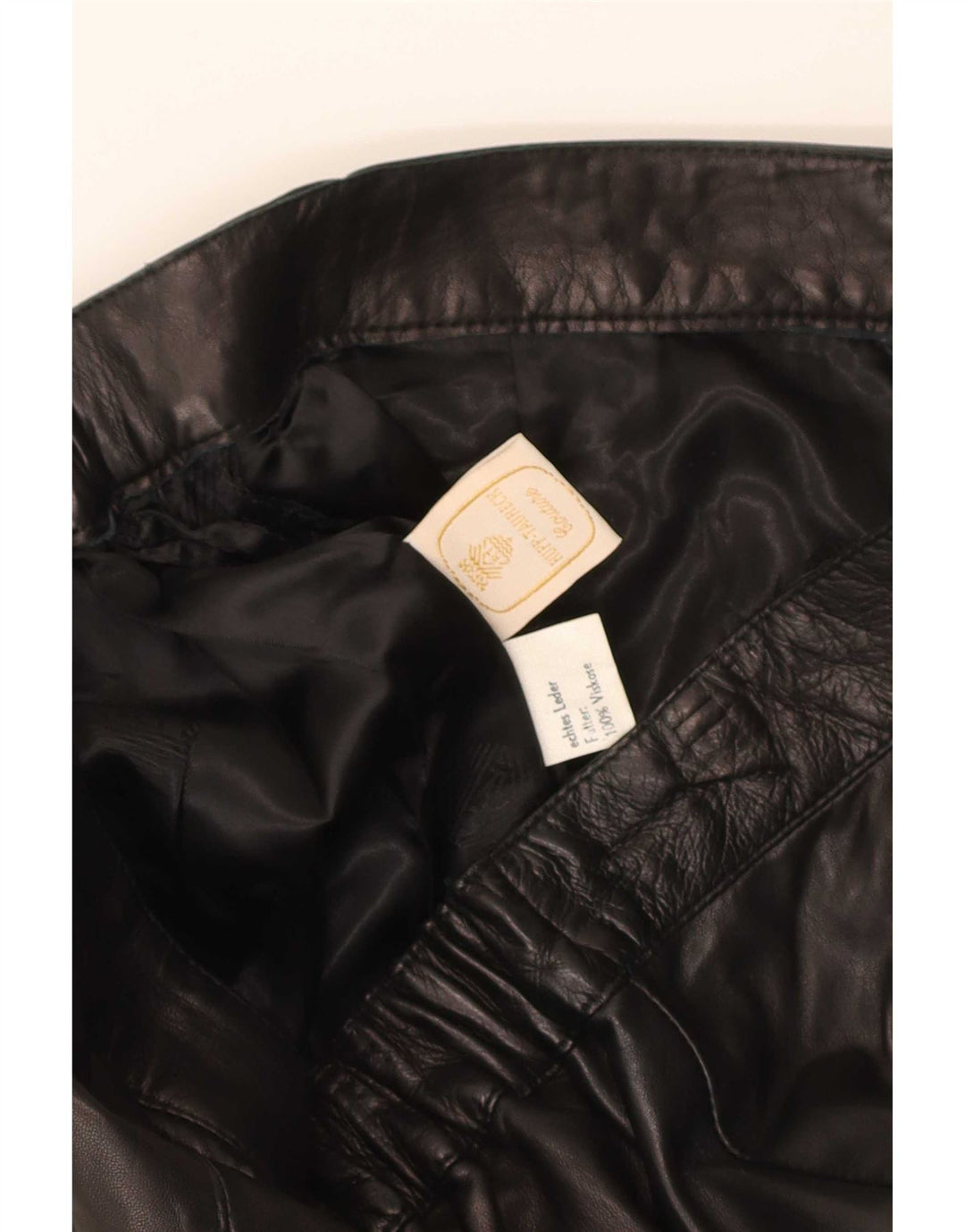 Gonna in pelle vintage da donna W32 grande in pelle nera