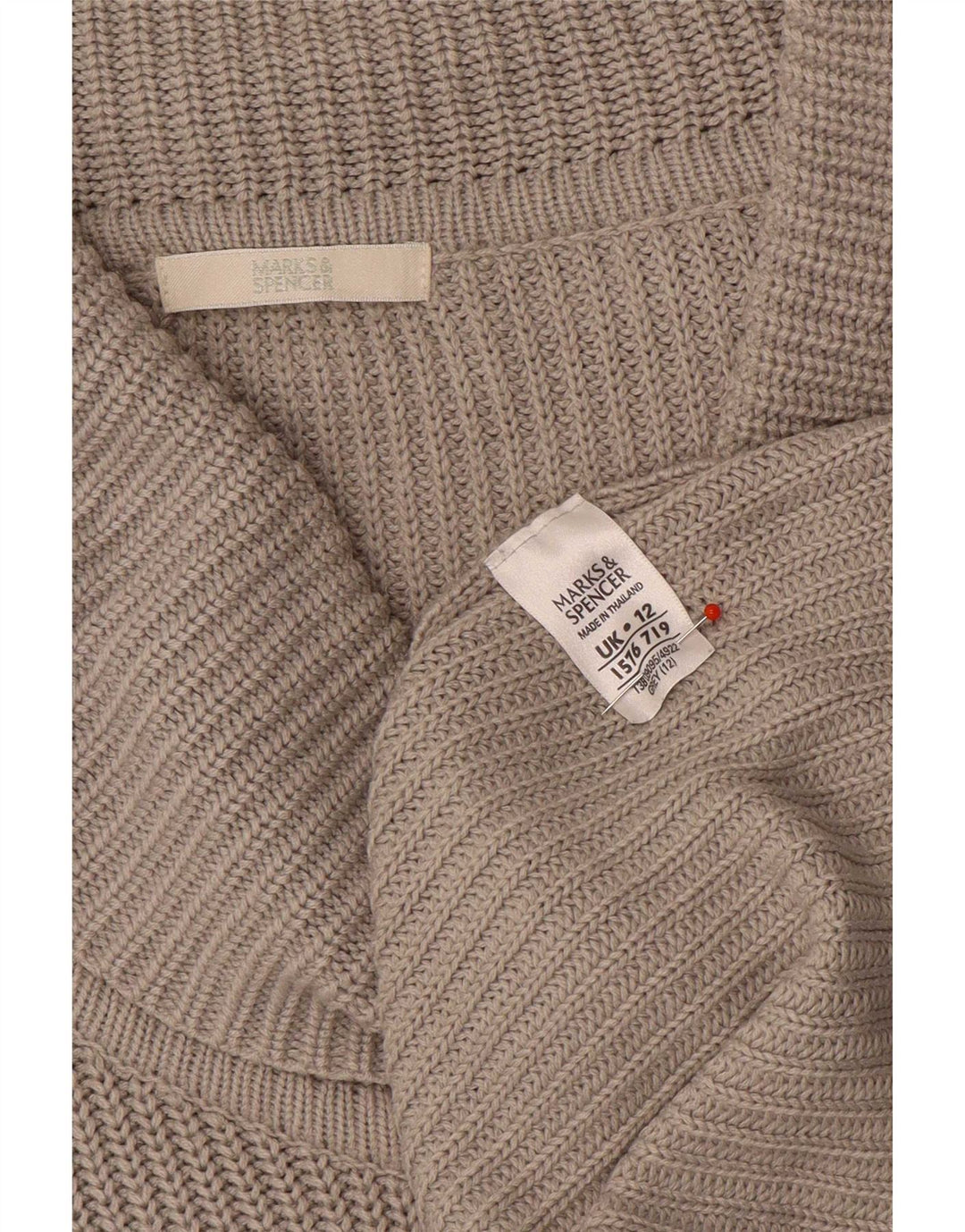 Abito maglione da donna Marks & Spencer a maniche lunghe con collo alto UK 12 Grigio medio