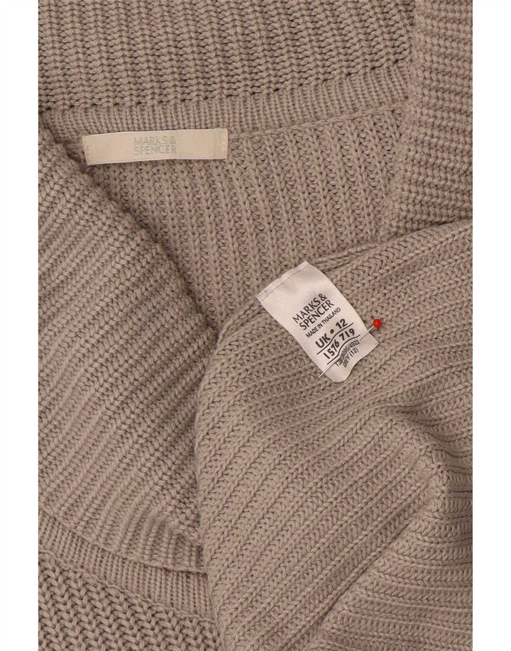 Abito maglione da donna Marks & Spencer a maniche lunghe con collo alto UK 12 Grigio medio