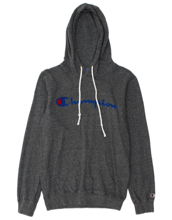 Felpa con cappuccio grafica da uomo CHAMPION XS in cotone chiazzato grigio