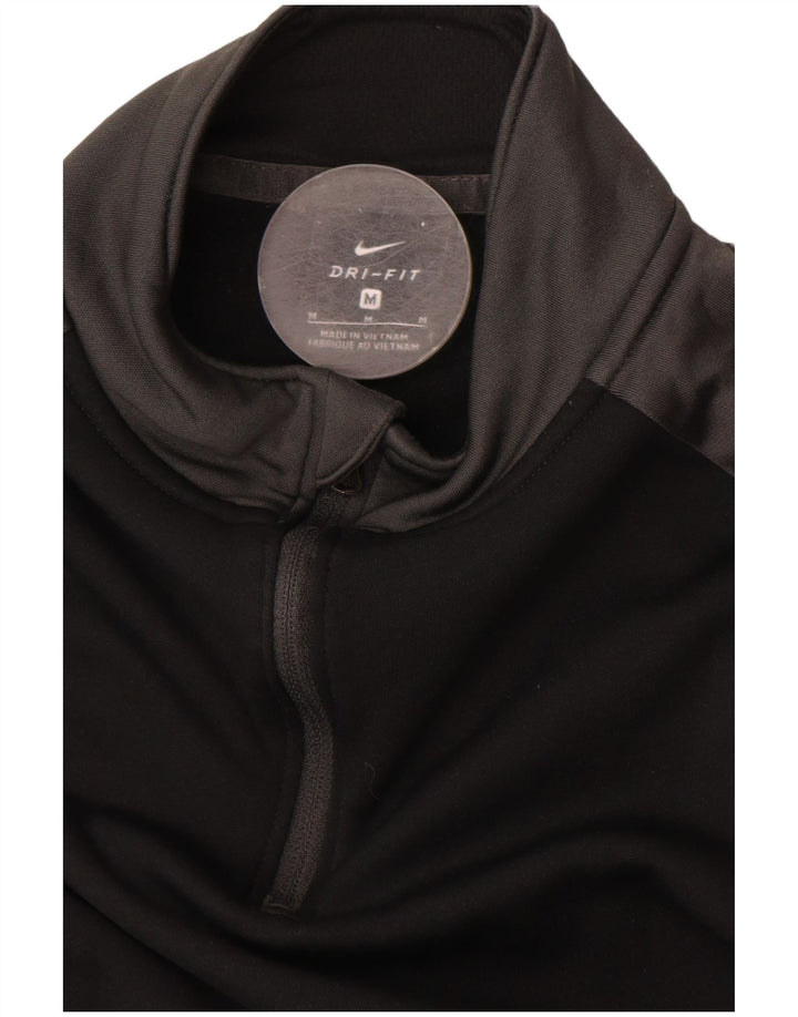 Top della tuta pullover Nike Dri Fit da uomo, poliestere color block medio nero