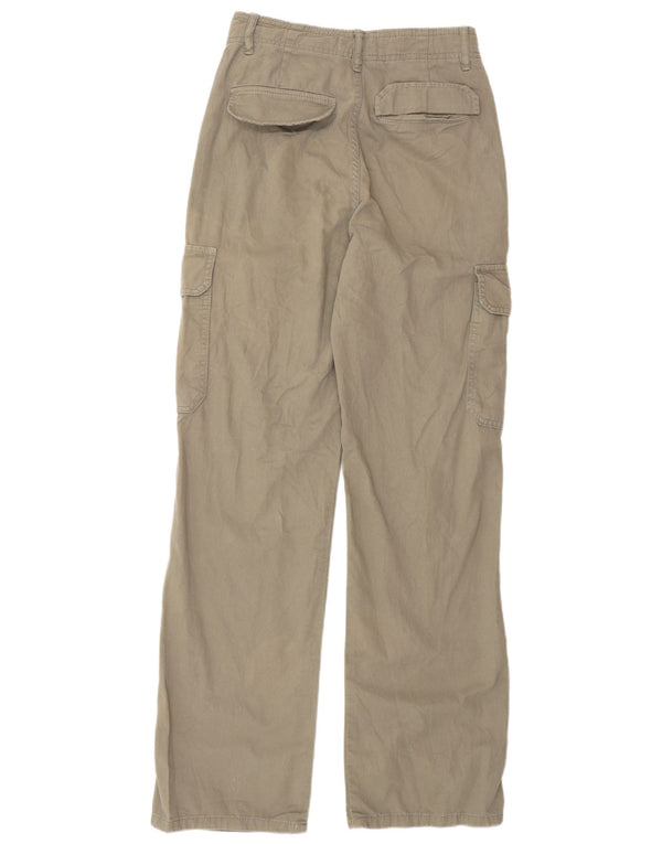 Pantaloni cargo dritti da donna Zara EU 32 2XS W22 L30 cotone kaki