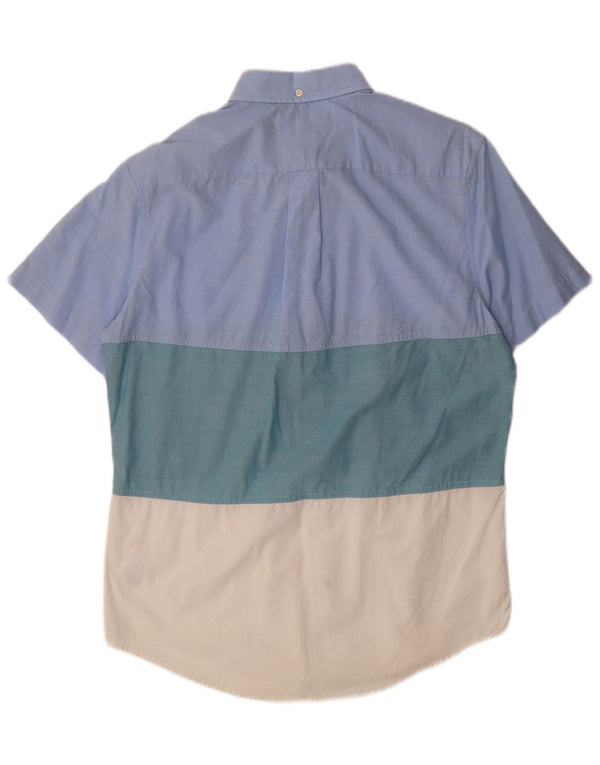 Camicia da uomo a maniche corte personalizzata Tommy Hilfiger Colorblock blu medio