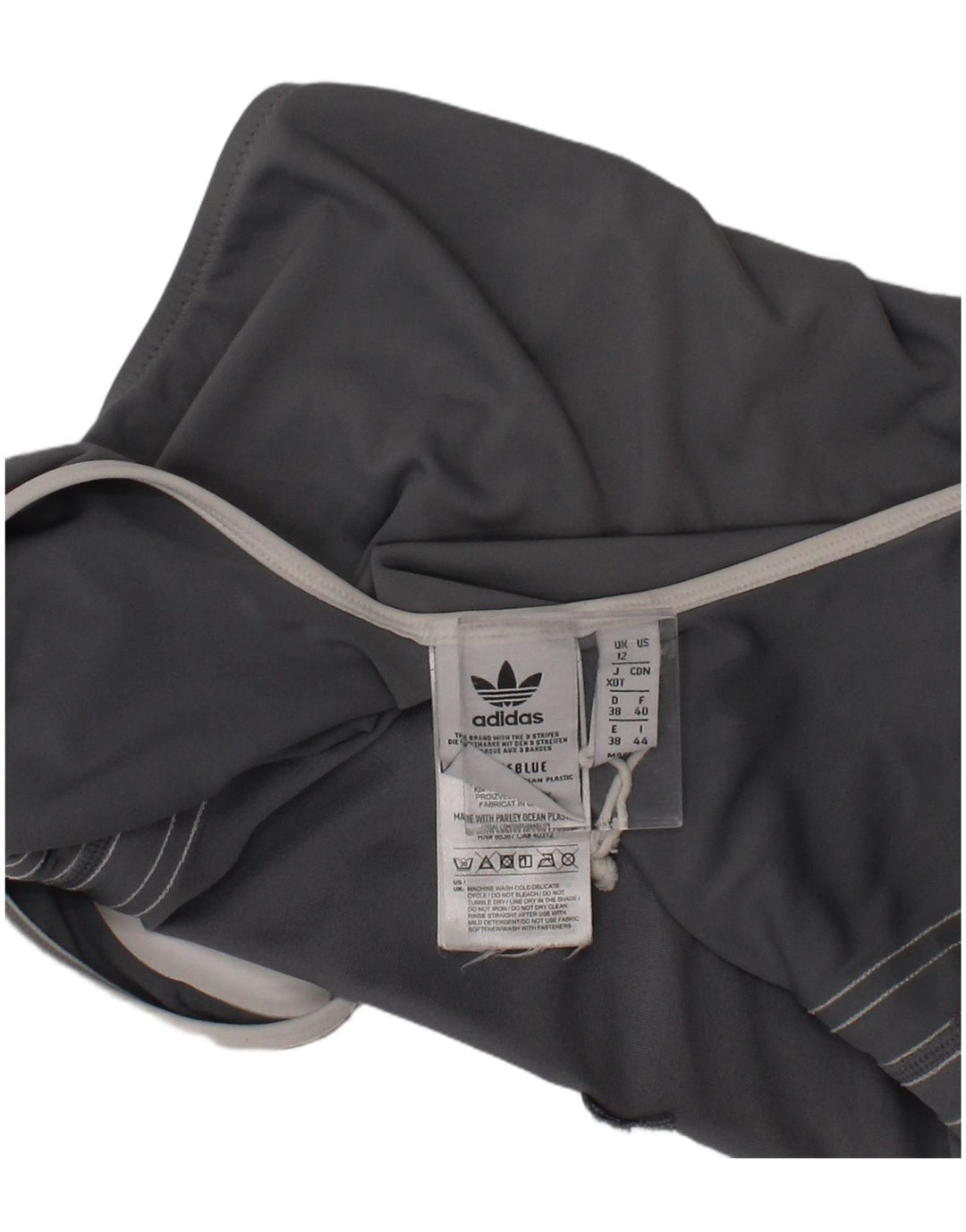 Costumi da bagno da donna Adidas UK 12 Sport in poliestere grigio medio
