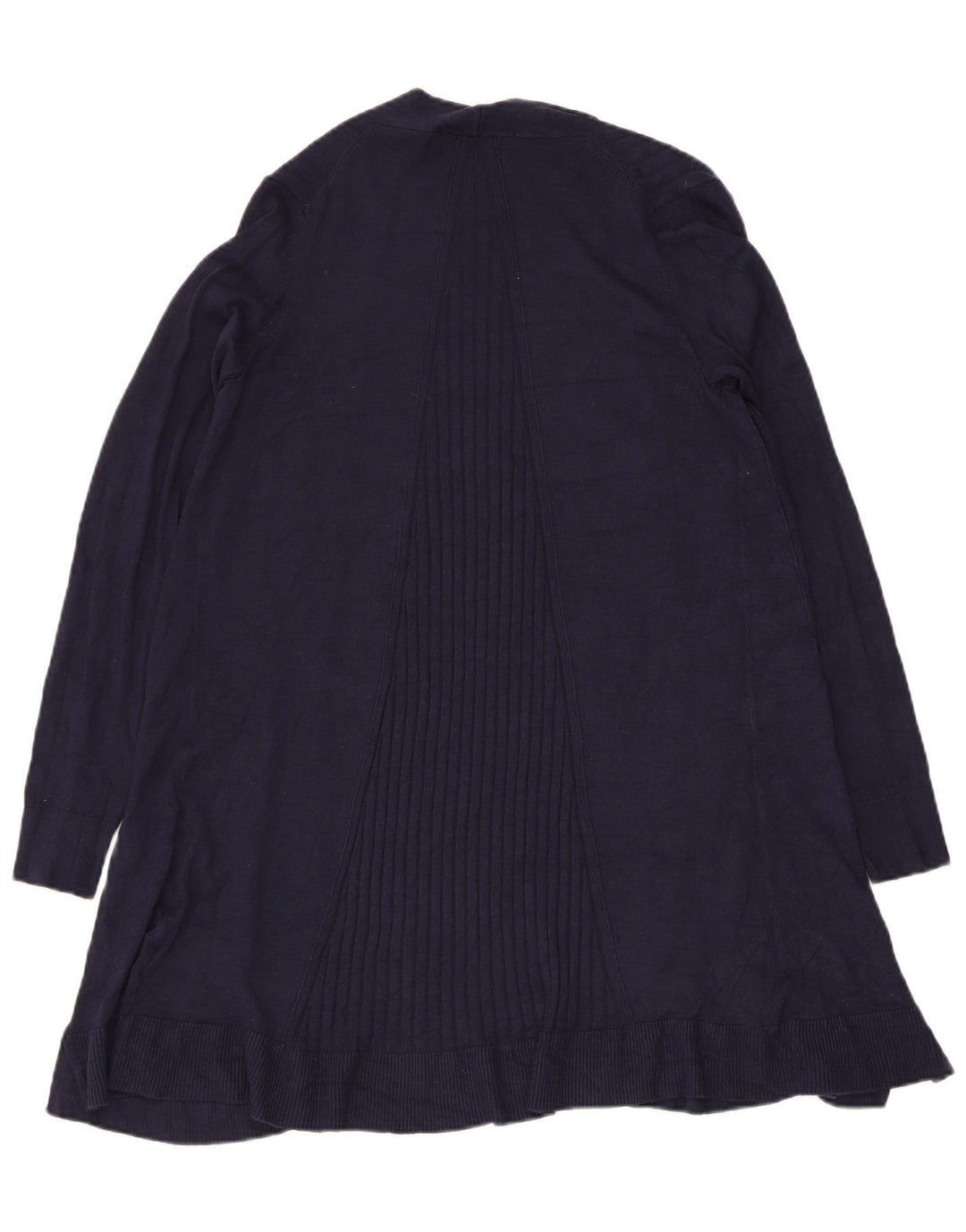 Maglione cardigan aperto lungo da donna Marks & Spencer UK 10 piccolo blu navy