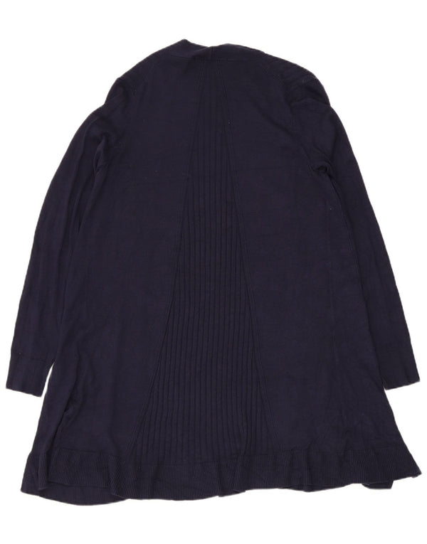 Maglione cardigan aperto lungo da donna Marks & Spencer UK 10 piccolo blu navy