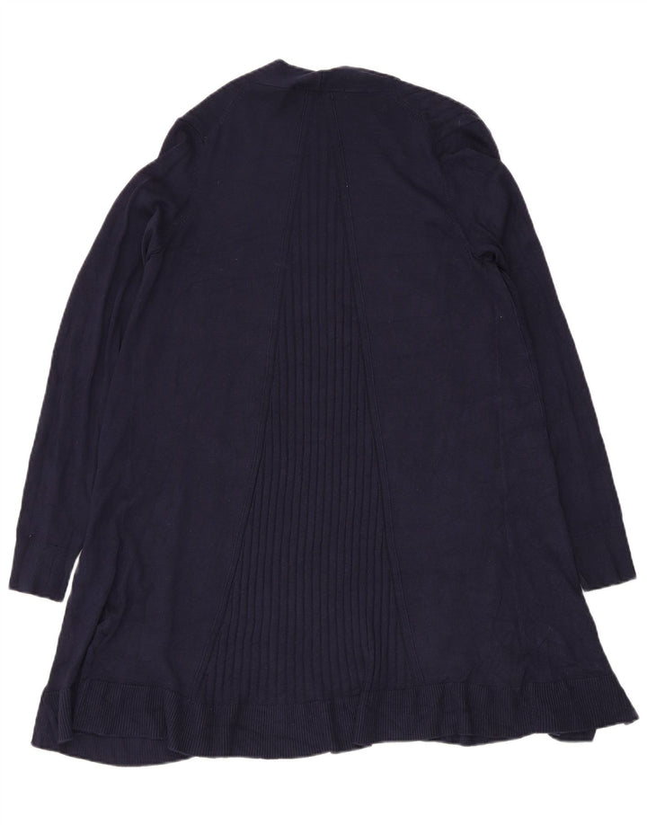 Maglione cardigan aperto lungo da donna Marks & Spencer UK 10 piccolo blu navy