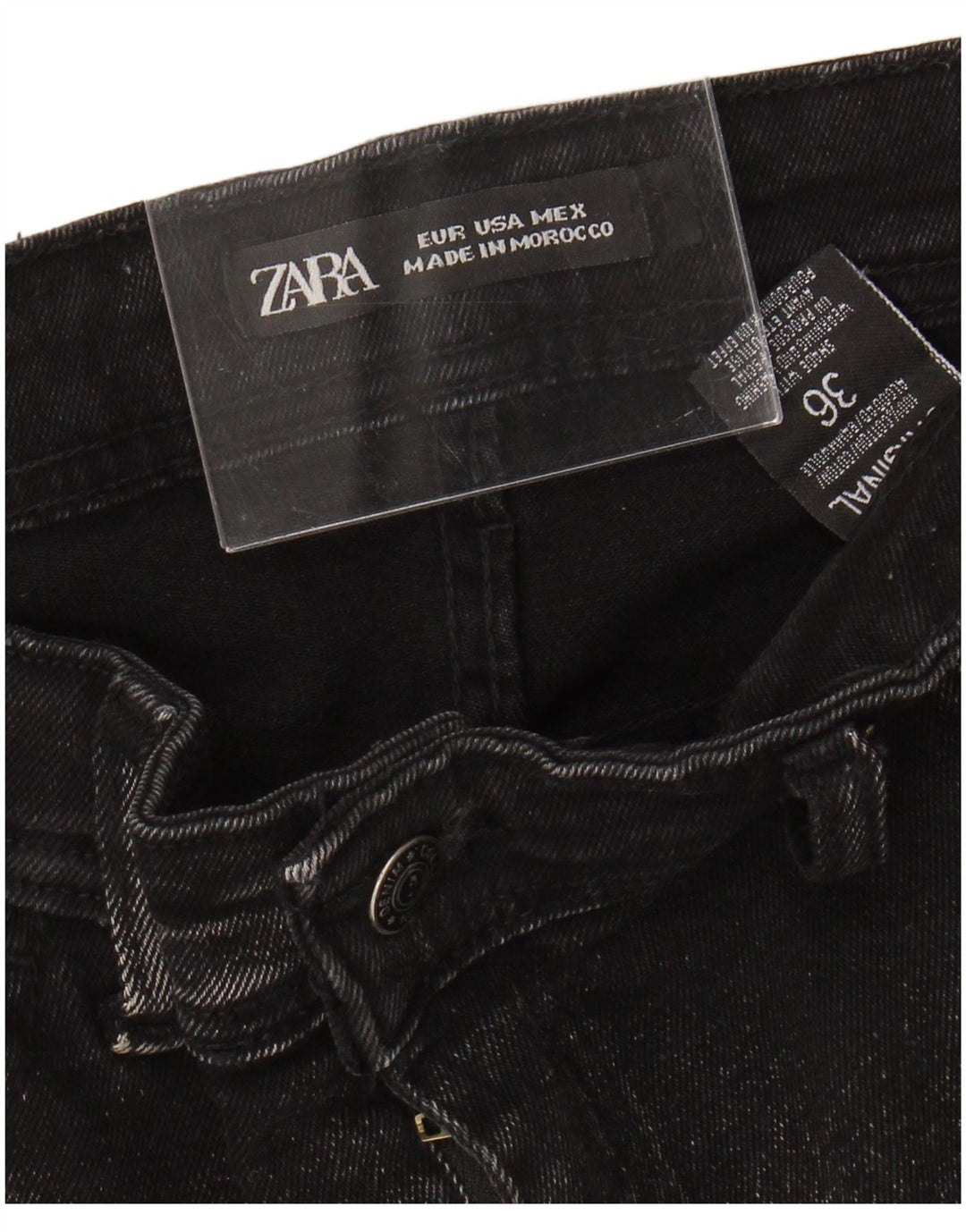 Jeans skinny effetto invecchiato Zara da uomo W36 L25 cotone nero