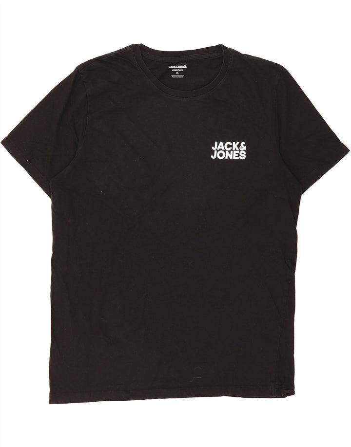 JACK & JONES Mens T-Shirt Top XL Black Cotton Vintage Jack & Jones and Second-Hand Jack & Jones from Messina Hembry 