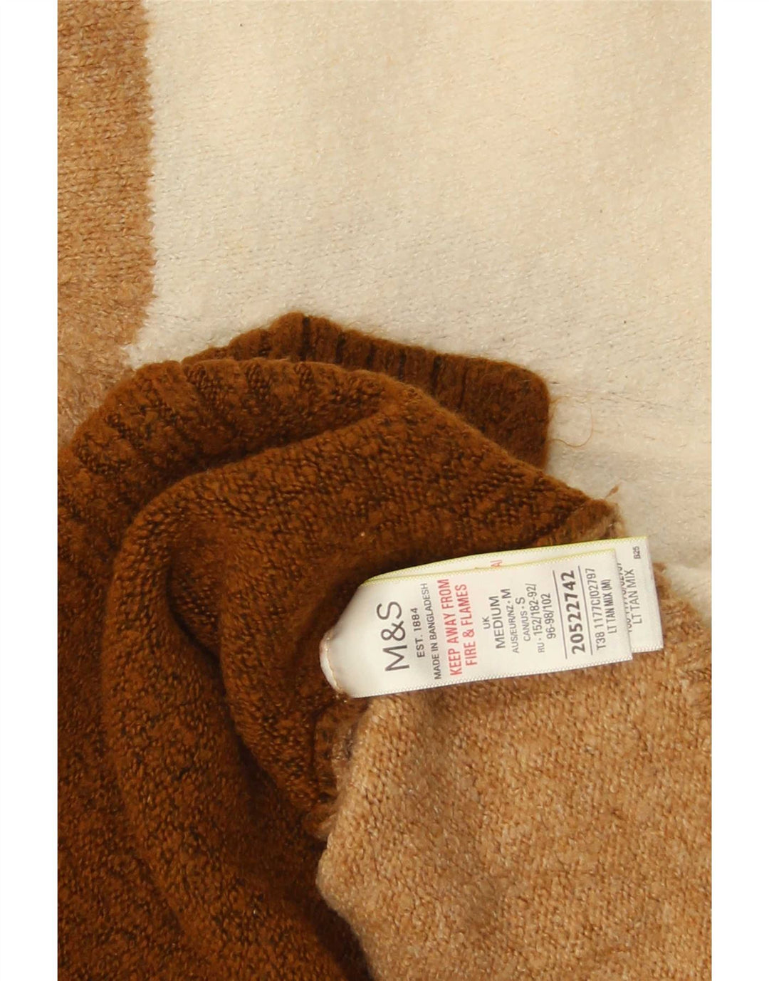 Maglione maglione girocollo da donna Marks & Spencer UK 12 Marrone medio