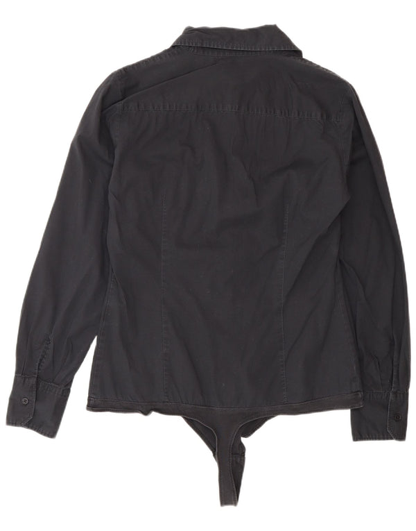Benetton Camicia Body Donna UK 14 Medio Nero