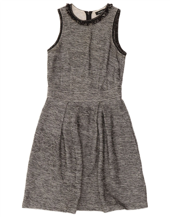 MAX & CO. Abito da donna senza maniche a trapezio UK 8 piccolo cotone nero