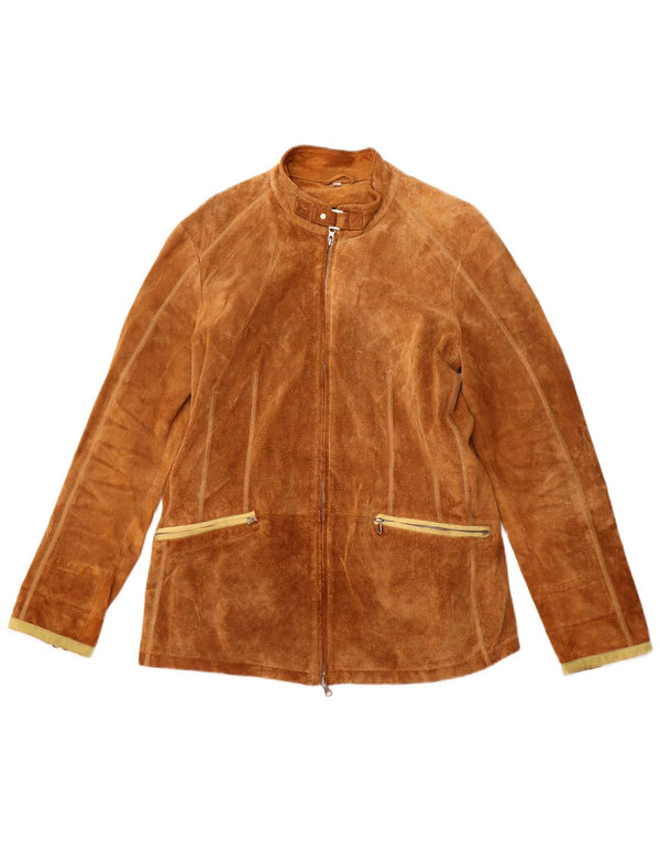 Giacca Donna Camoscio VINTAGE IT 50 XL Pelle Beige