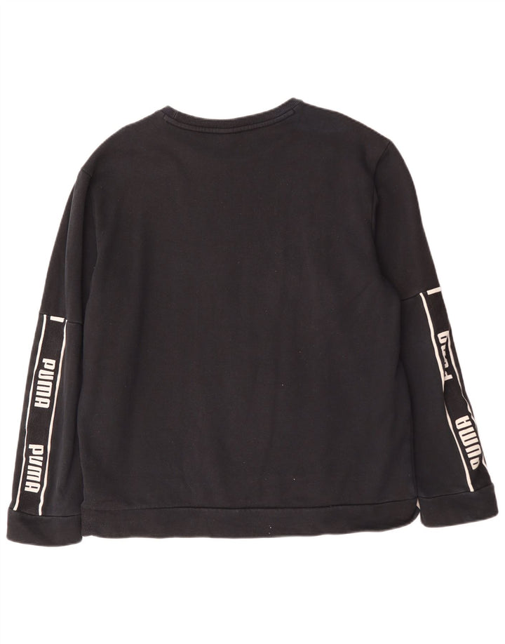 Felpa grafica da uomo Puma Maglione grande in cotone nero