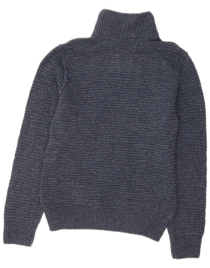 Maglione da uomo con collo con zip Fat Face Acrilico blu medio