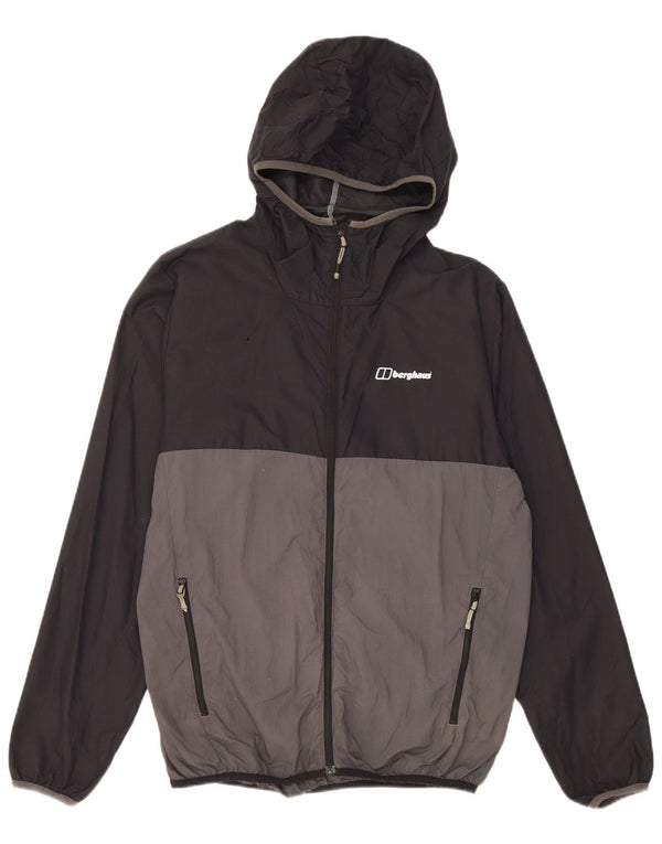 Giacca antipioggia da uomo con cappuccio Berghaus UK 36 Small nylon color block nero