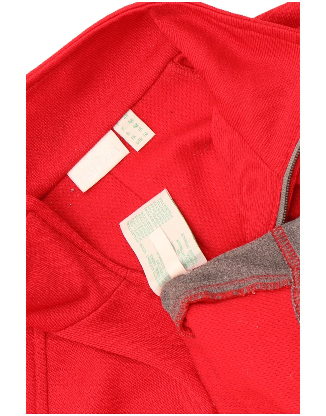 Giacca da tuta da donna Diadora UK 16 Large Rosso Colourblock Poliestere