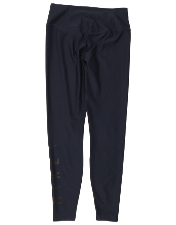 Leggings grafici Nike Dri Fit da donna UK 8 Small Blu Navy