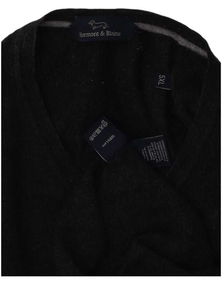 Maglione da uomo con scollo a V Harmont & Blaine 5XL lana grigia