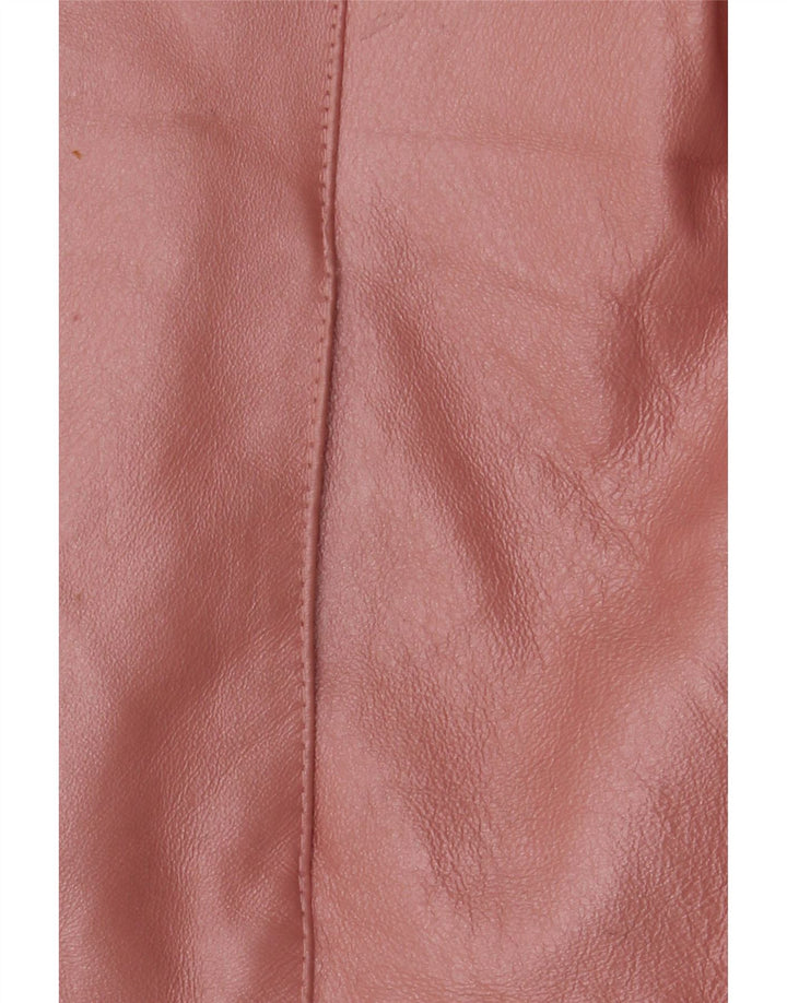 Giacca in pelle vintage da donna UK 18 XL in pelle rosa