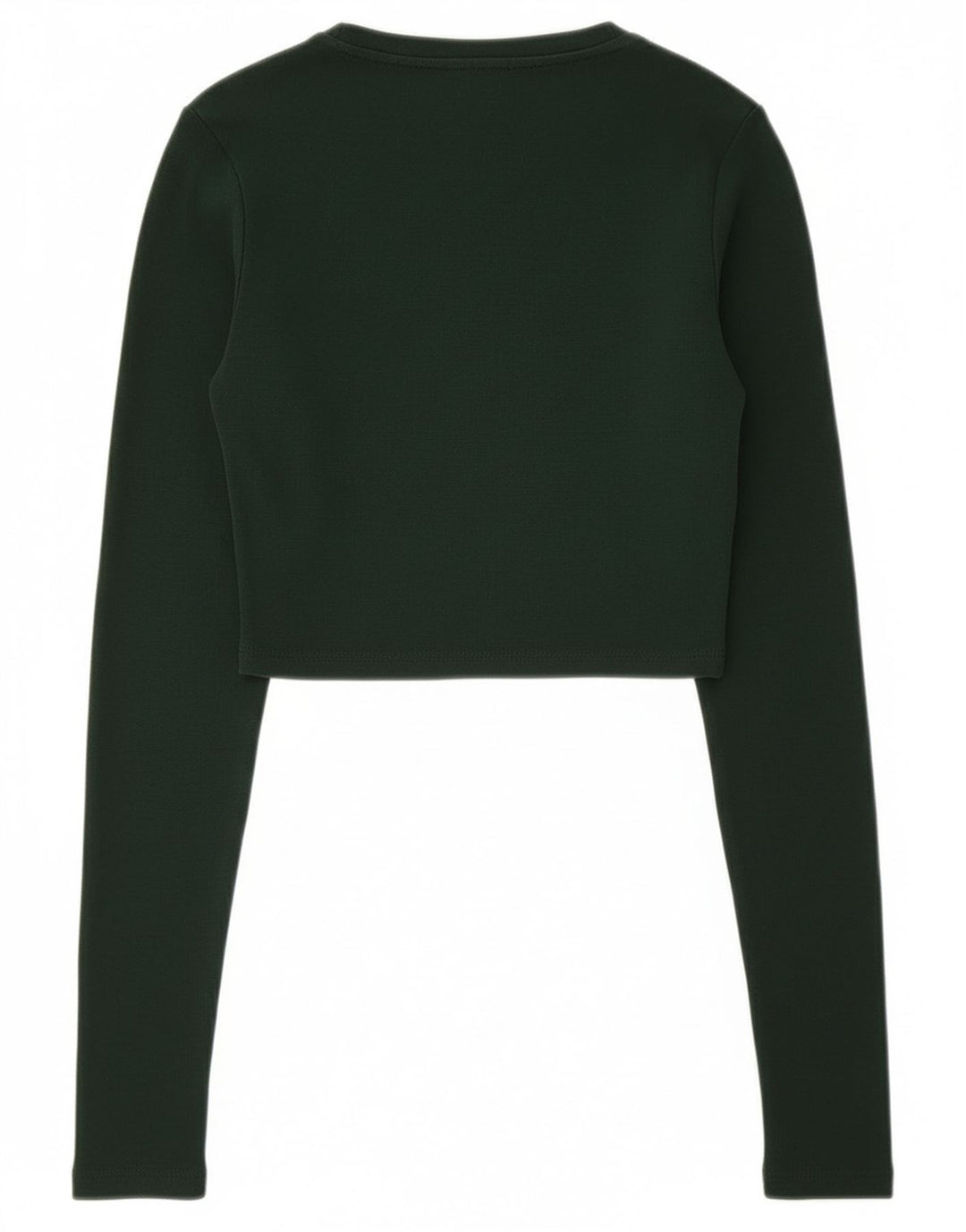 Zara Top Crop a Maniche Lunghe Donna UK 12 Medio Verde