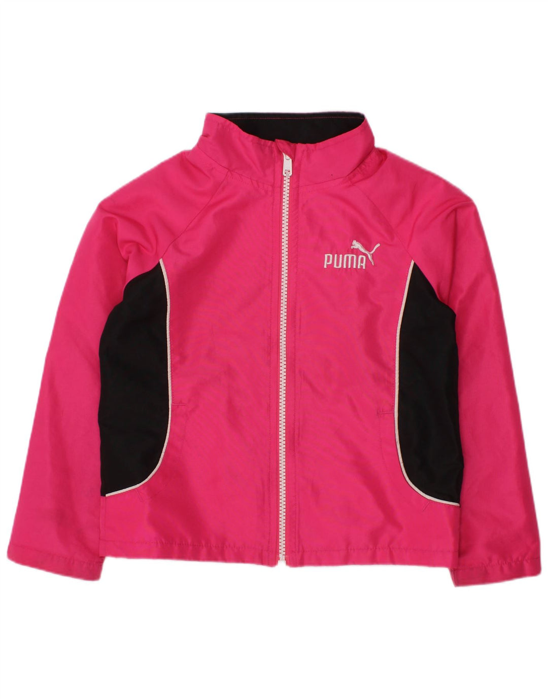 PUMA Girls Rain Jacket 3-4 Years Pink Colourblock Polyester