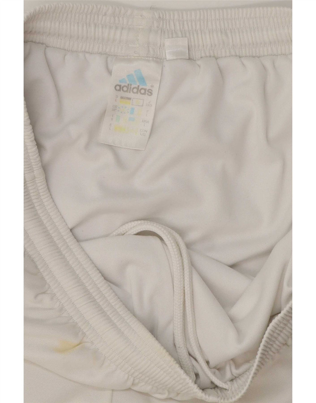 Pantaloncini sportivi da uomo Adidas Large in poliestere color block bianco