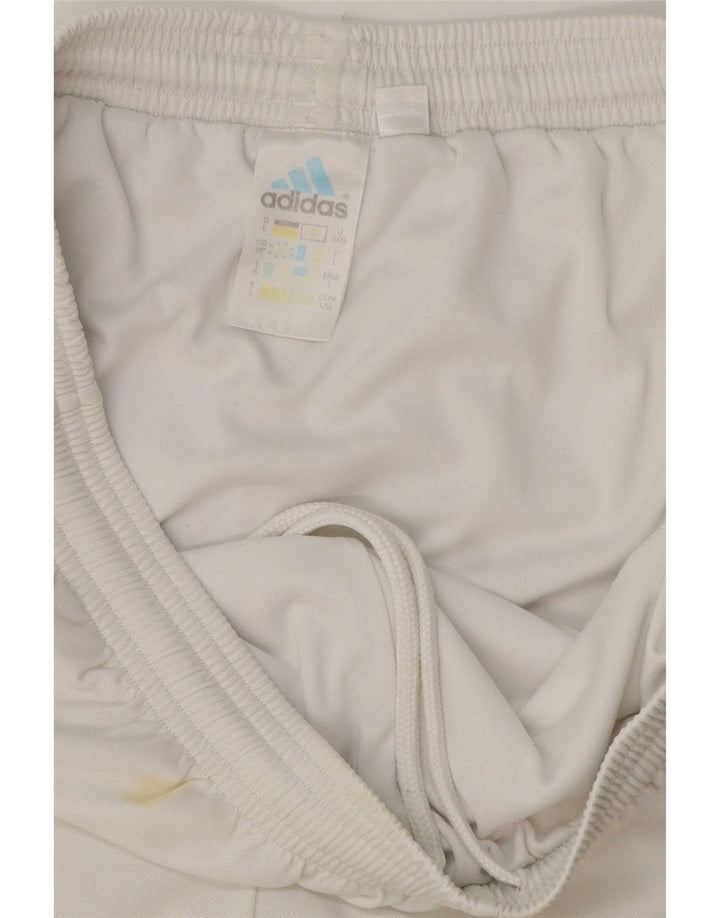 Pantaloncini sportivi da uomo Adidas Large in poliestere color block bianco