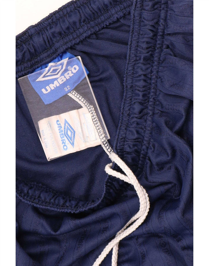 Pantaloncini sportivi da uomo Umbro medio in poliestere a righe blu navy