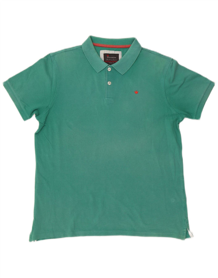 Polo da uomo Elvstrom in cotone verde medio