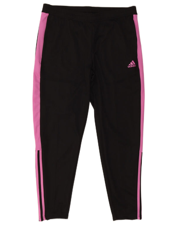 Pantaloni della tuta da donna Adidas UK 16/18 Large Nero Colourblock