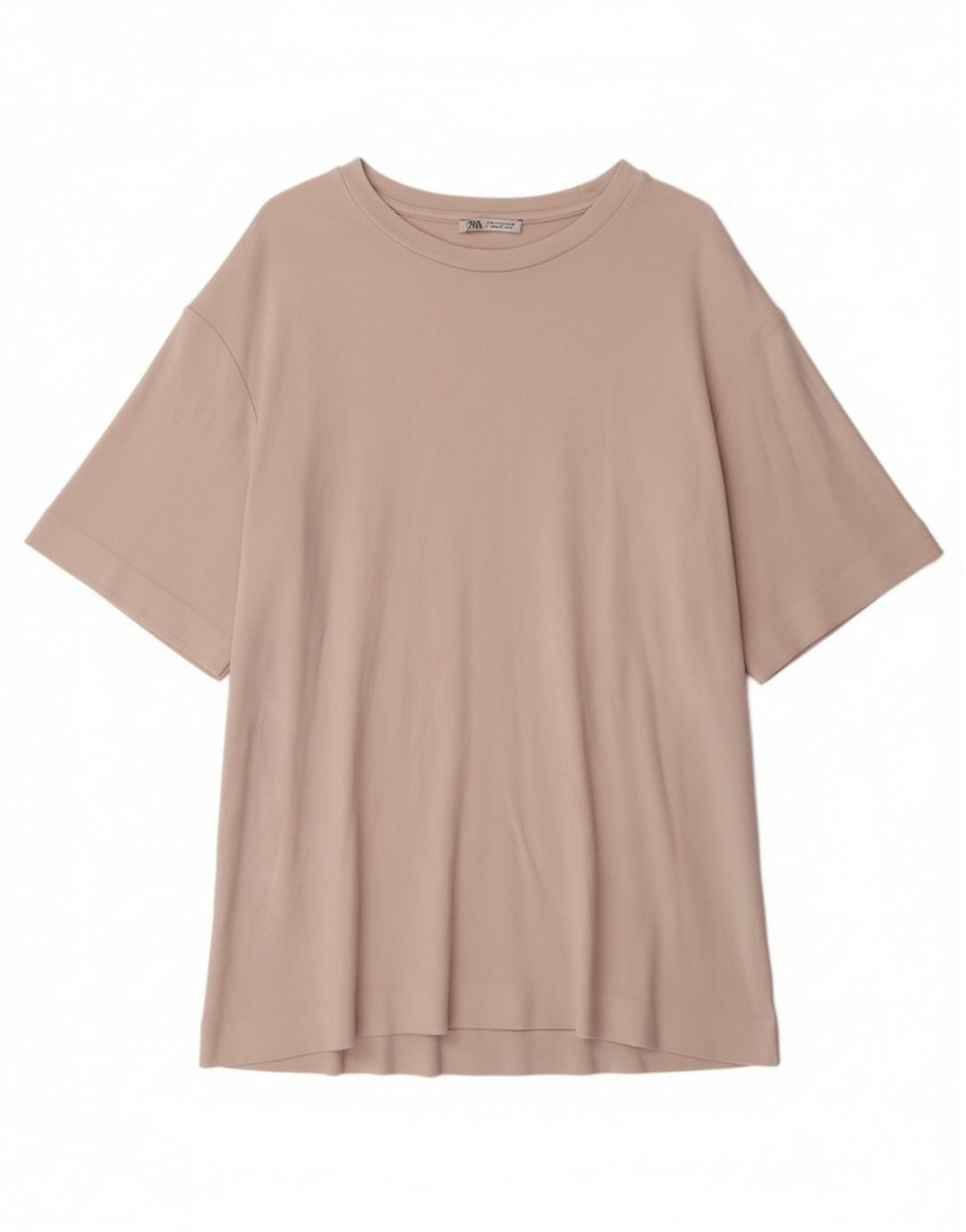 ZARA Womens T-Shirt Top UK 14 Medium Beige Vintage Zara and Second-Hand Zara from Messina Hembry 