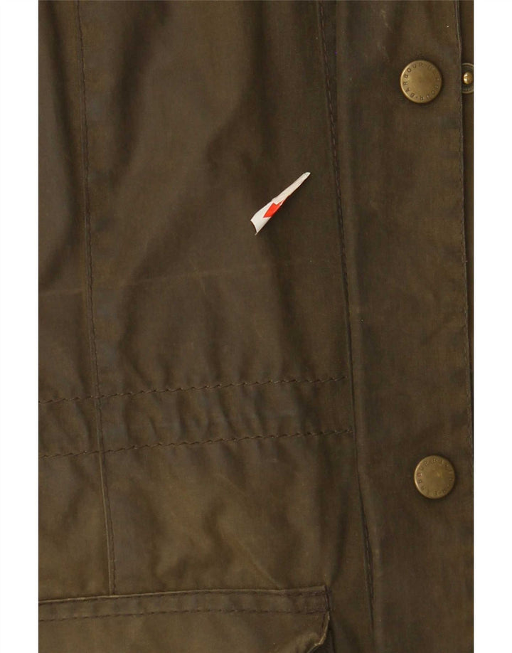 Giacca da donna in cotone cerato con cappuccio Barbour UK 12 medio cachi