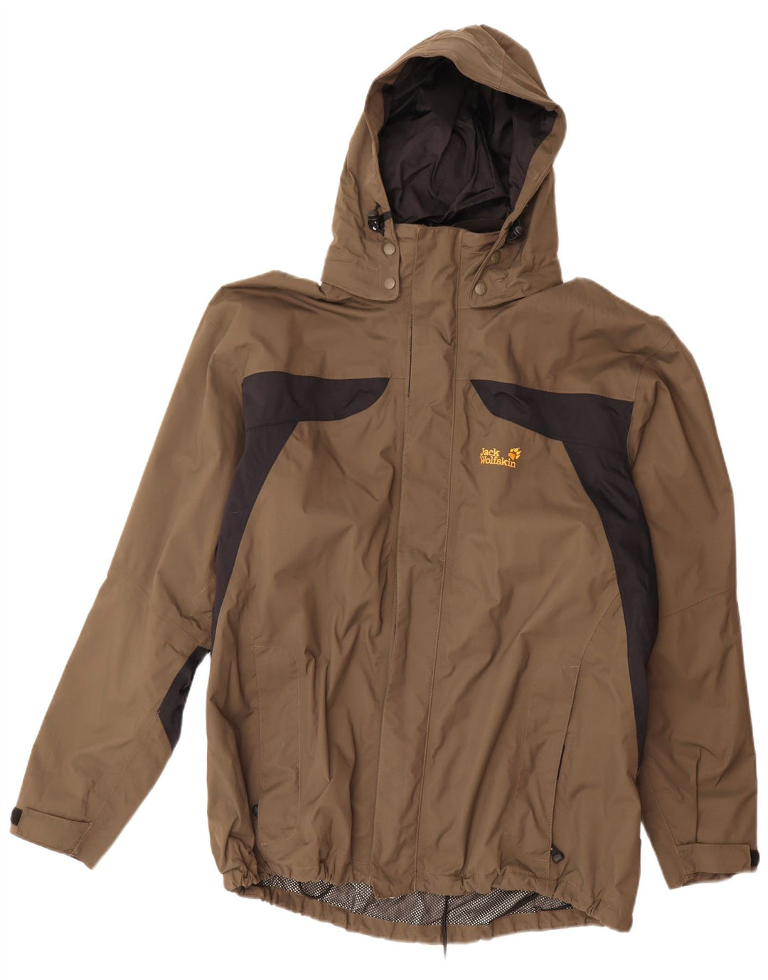 Giacca antipioggia con cappuccio da uomo Jack Wolfskin UK 48 2XL Poliammide color block marrone