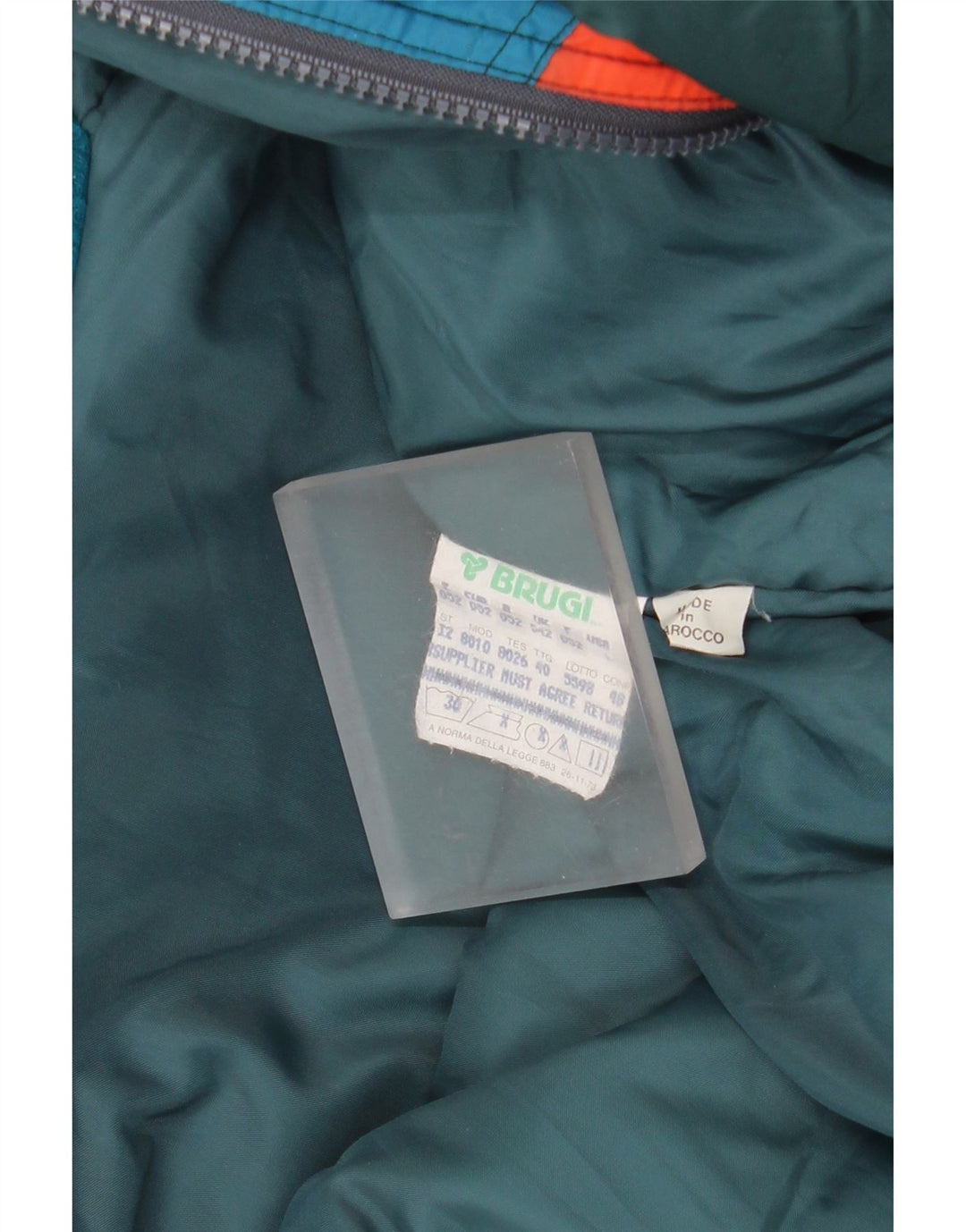 Tuta da sci da uomo con cappuccio Brugi IT 52 XL Verde Colourblock in poliammide