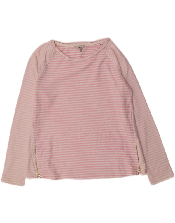 Joules Top da donna a maniche lunghe UK 16 Cotone a righe grandi rosa