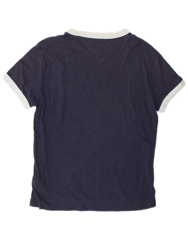 T-shirt ampia da uomo Tommy Hilfiger Top XS in cotone color block blu navy
